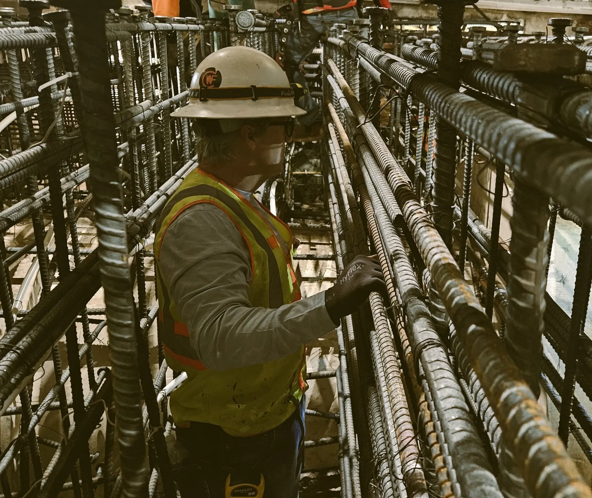 Rebar for heavy civil works — penstock restraint.